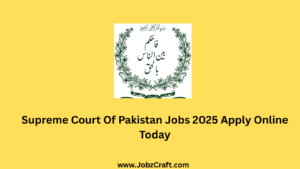 Supreme Court Of Pakistan Jobs 2025 Apply Online Today